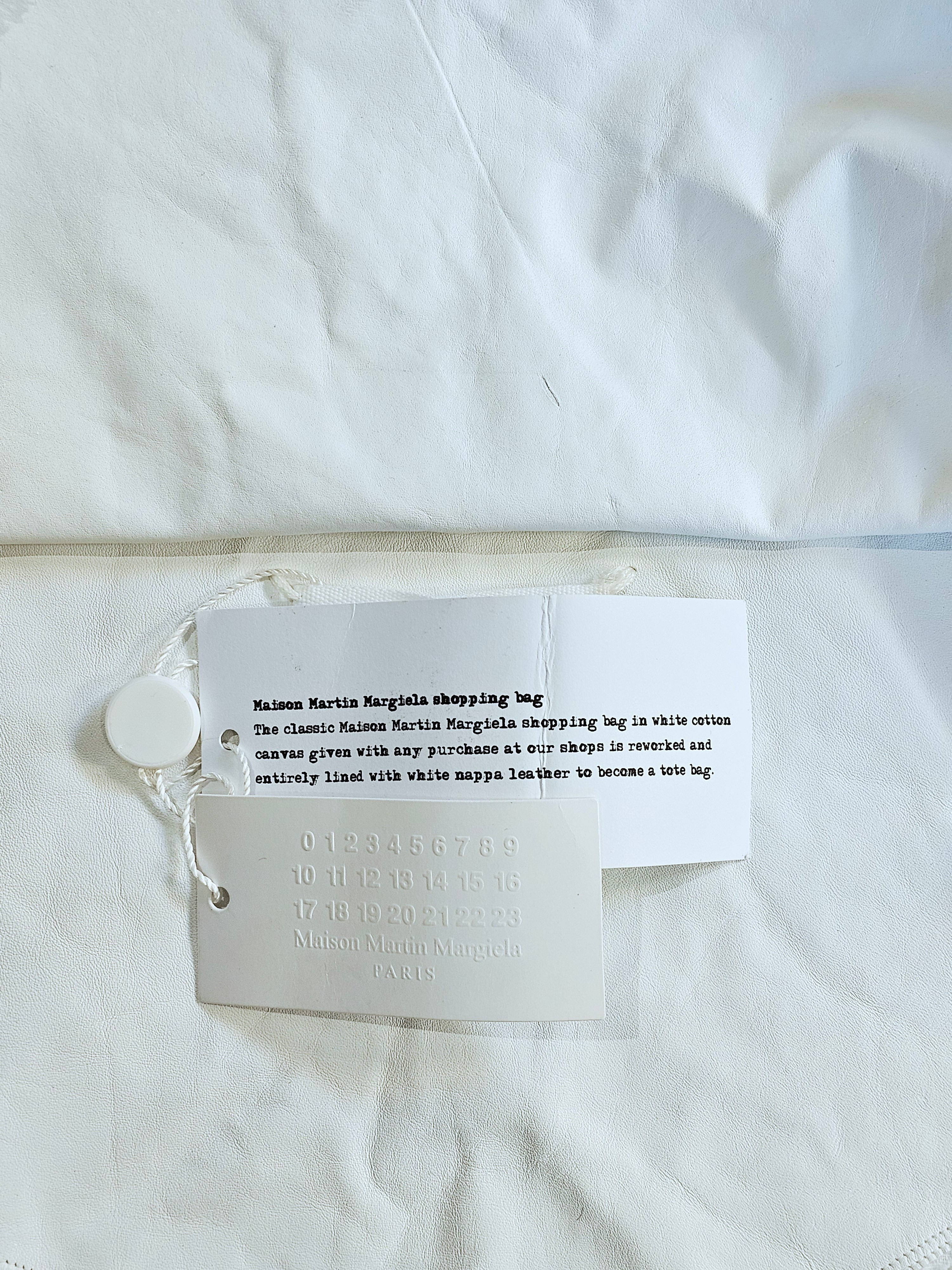 MAISON MARTIN MARGIELA LEATHER-LINED 'SHOPPING BAG' TOTE