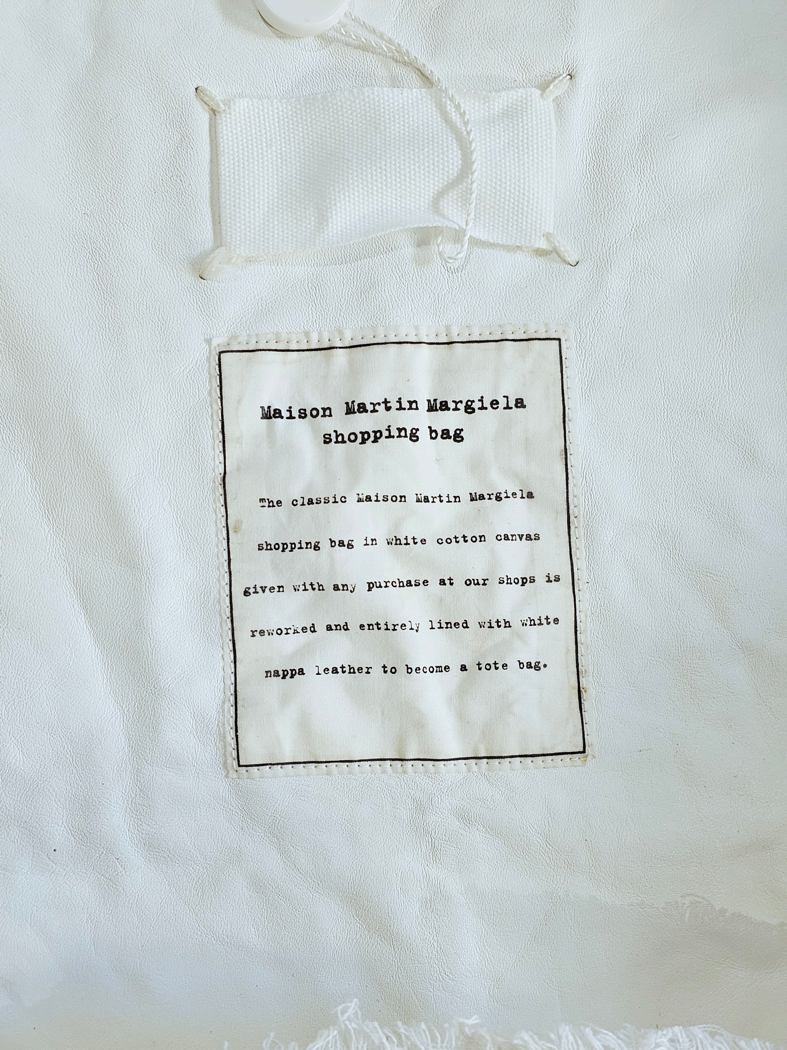 MAISON MARTIN MARGIELA LEATHER-LINED 'SHOPPING BAG' TOTE