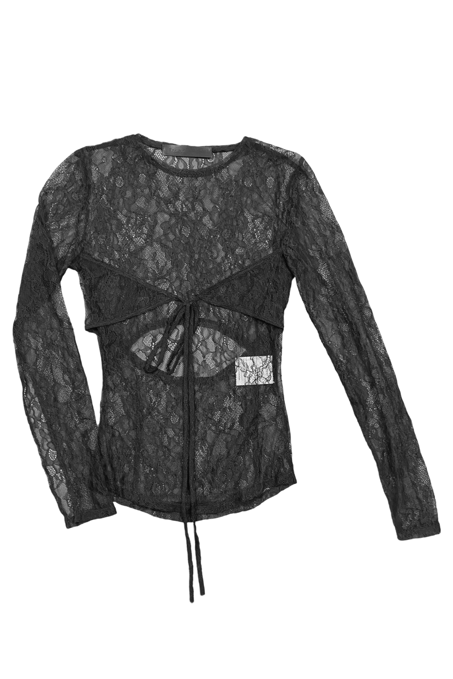 LACE MESH LONG SLEEVE WOMENS TOP