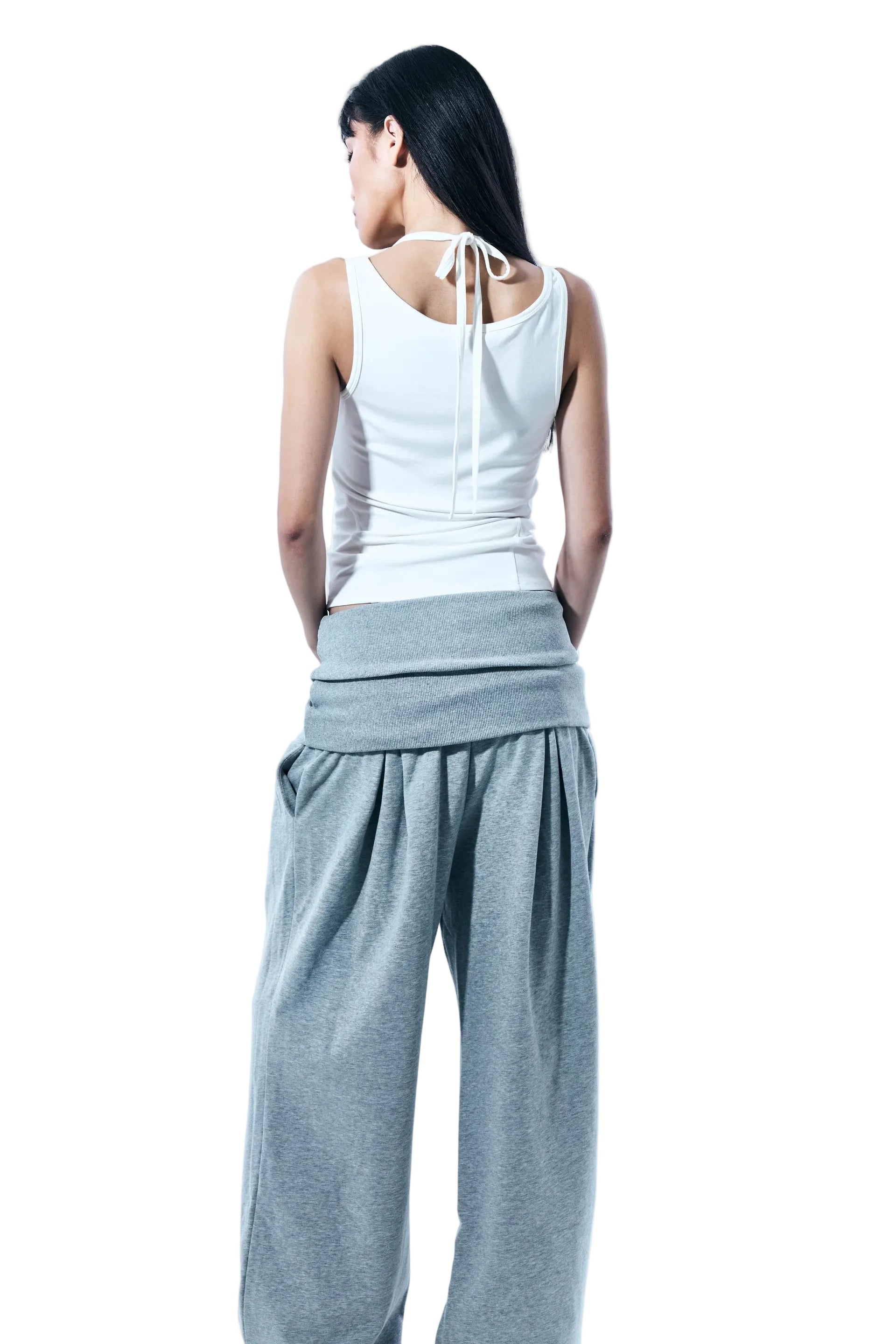 Halter Tie Singlet in white