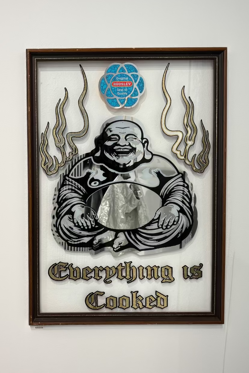 CHERYTHING IS COOKED Glass artwork