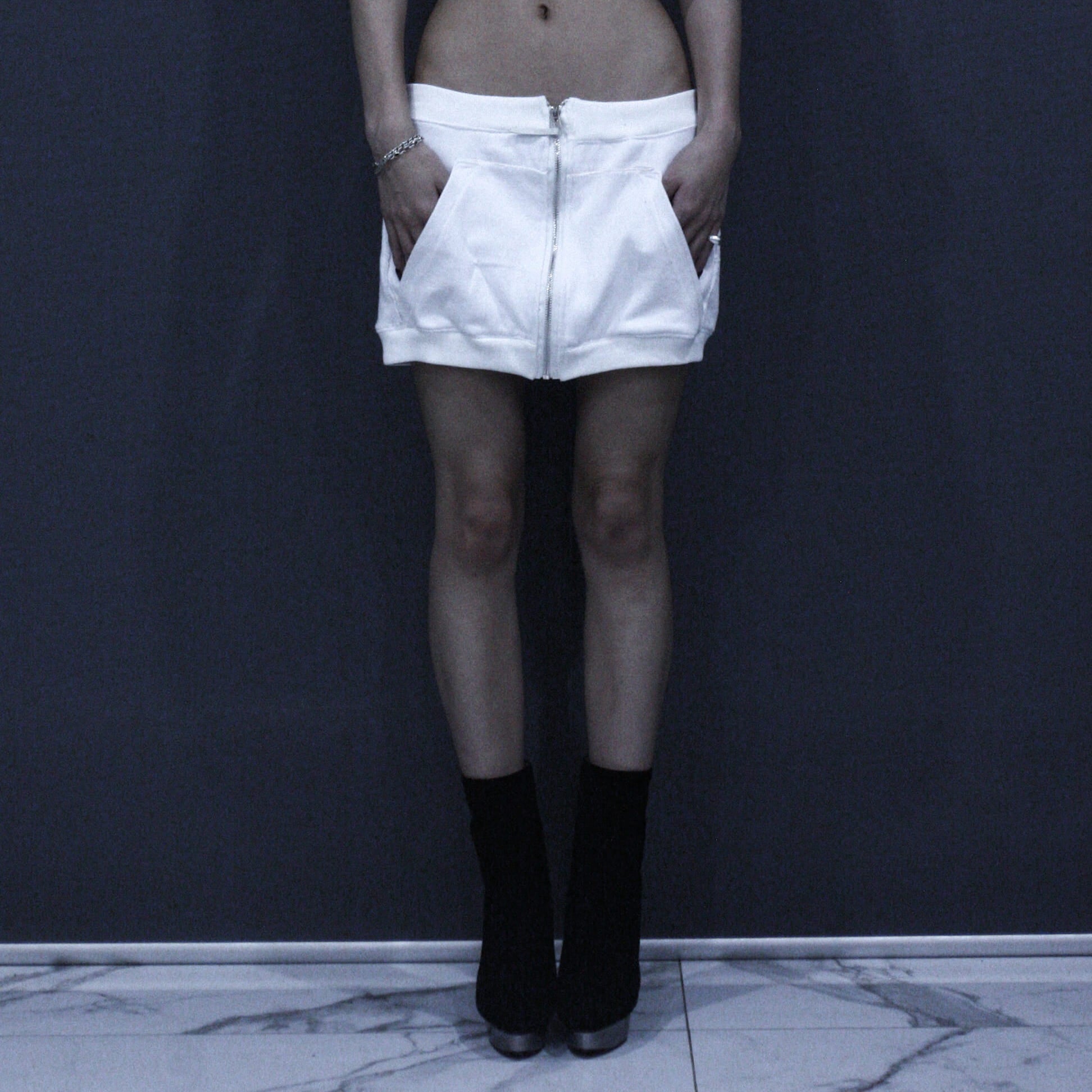 WHITE HOODIE SKIRT