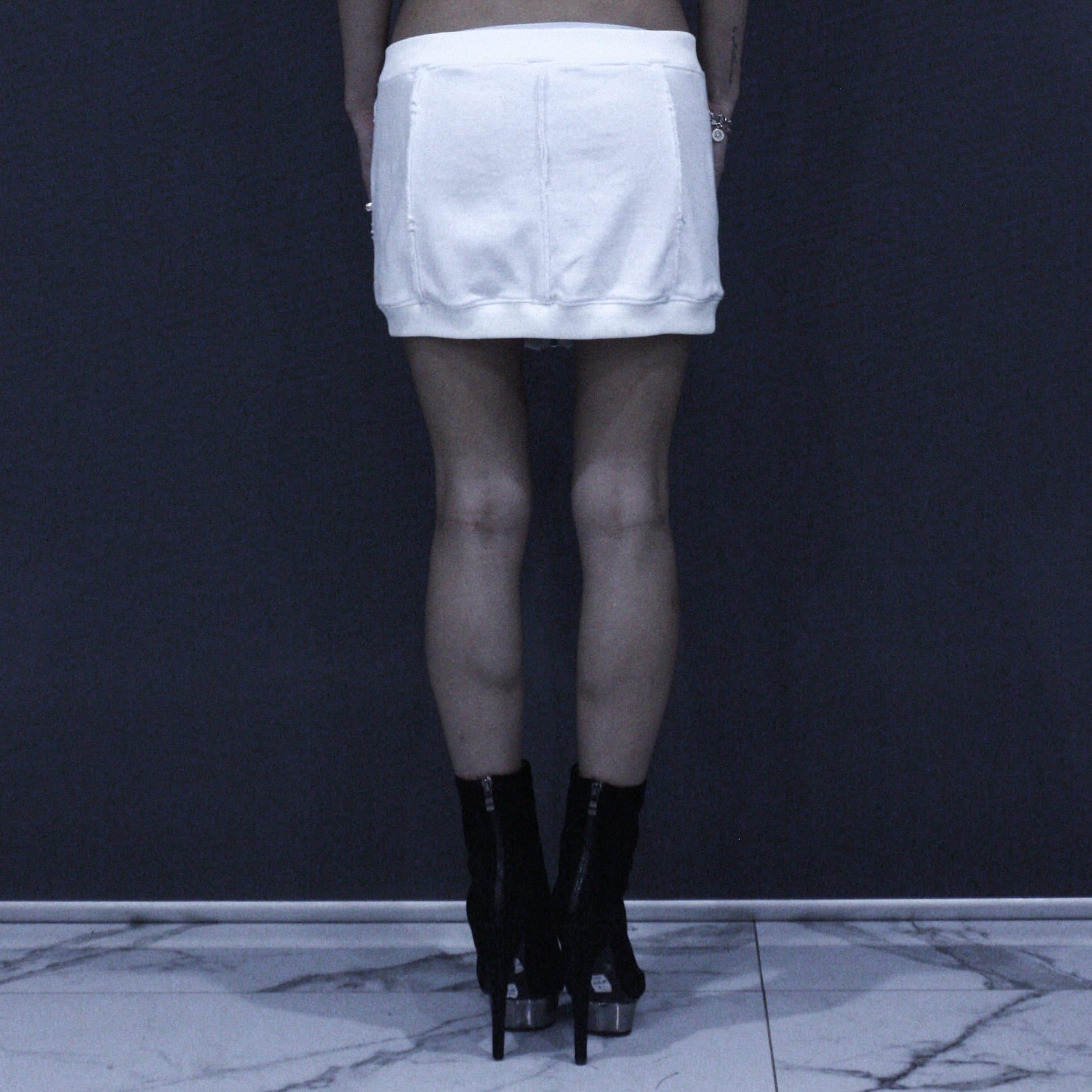 WHITE HOODIE SKIRT