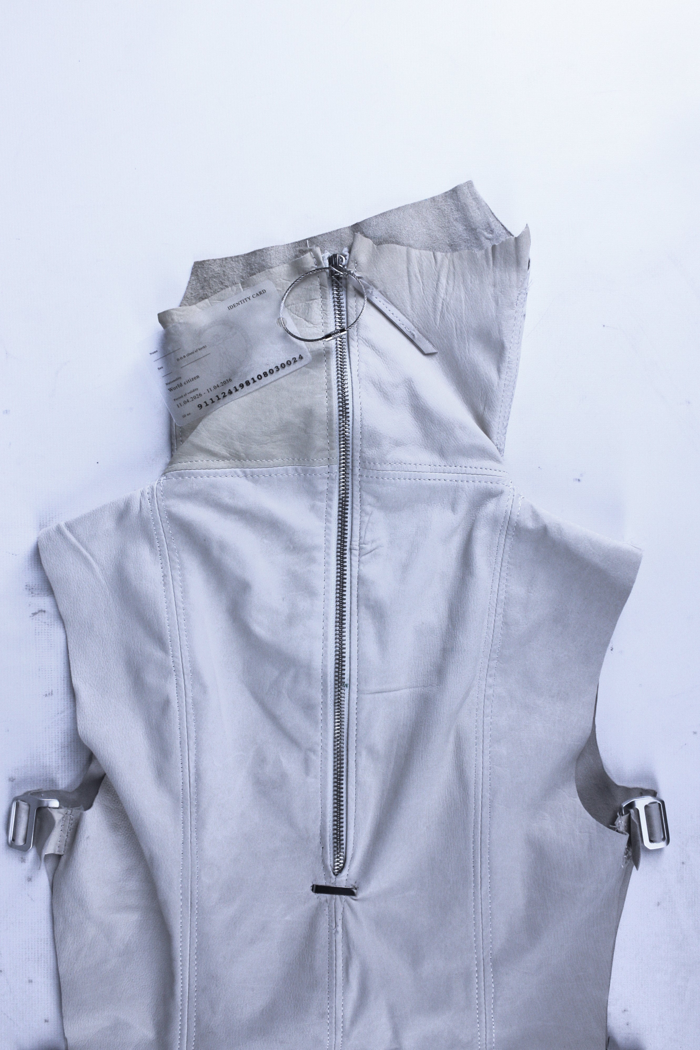 WHITE LEATHER PANEL DRESS