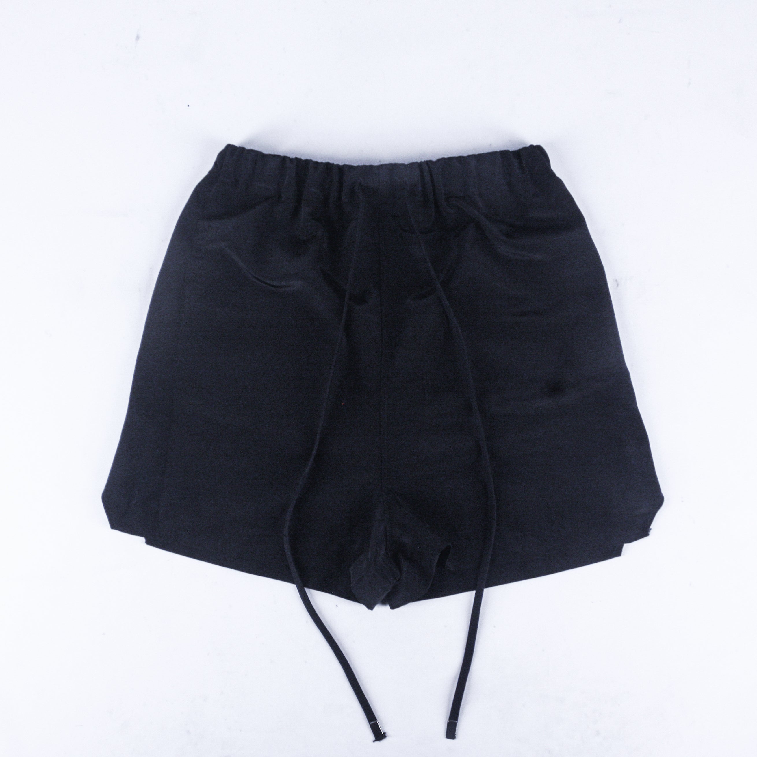 BLACK TAFFETA SHORTS