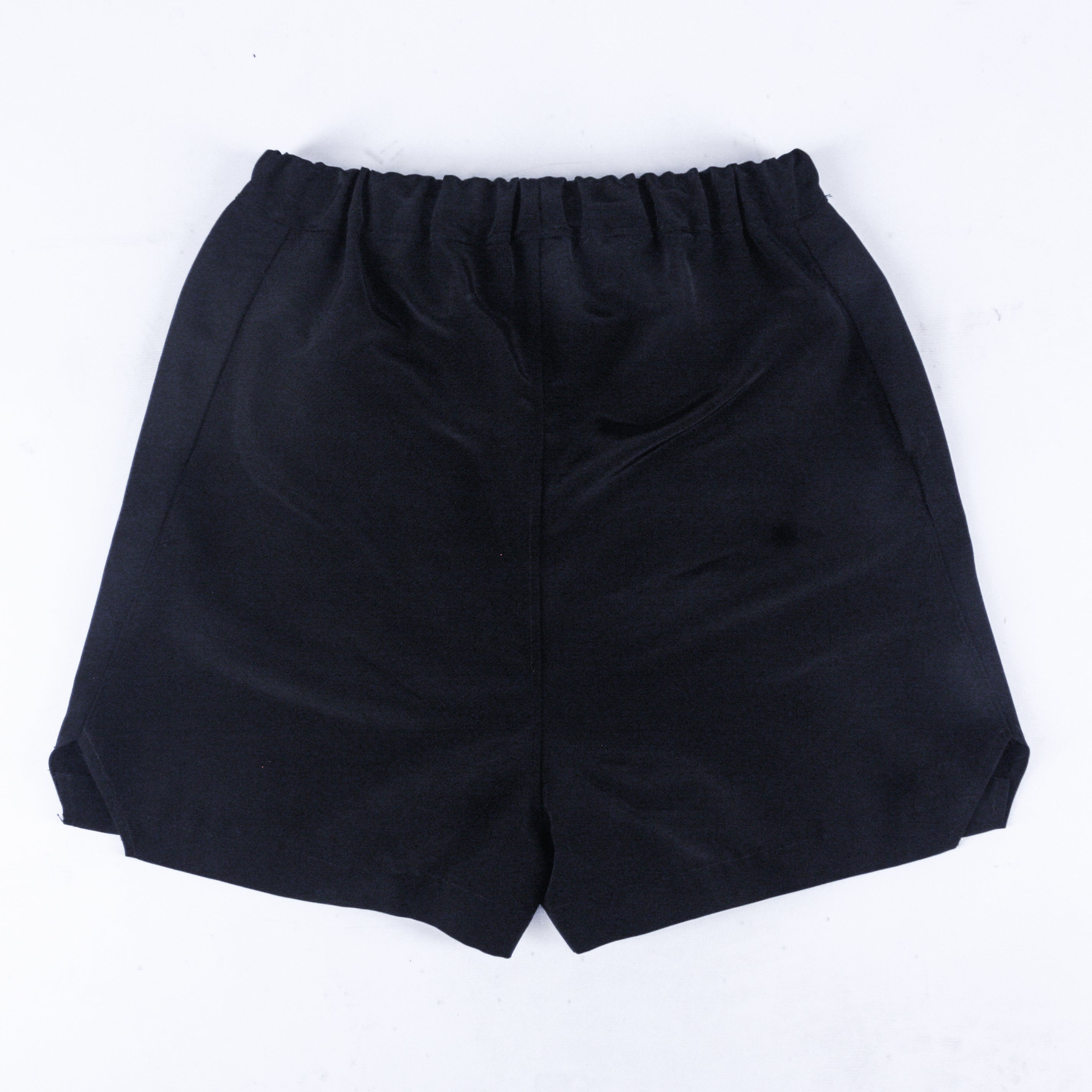 BLACK TAFFETA SHORTS