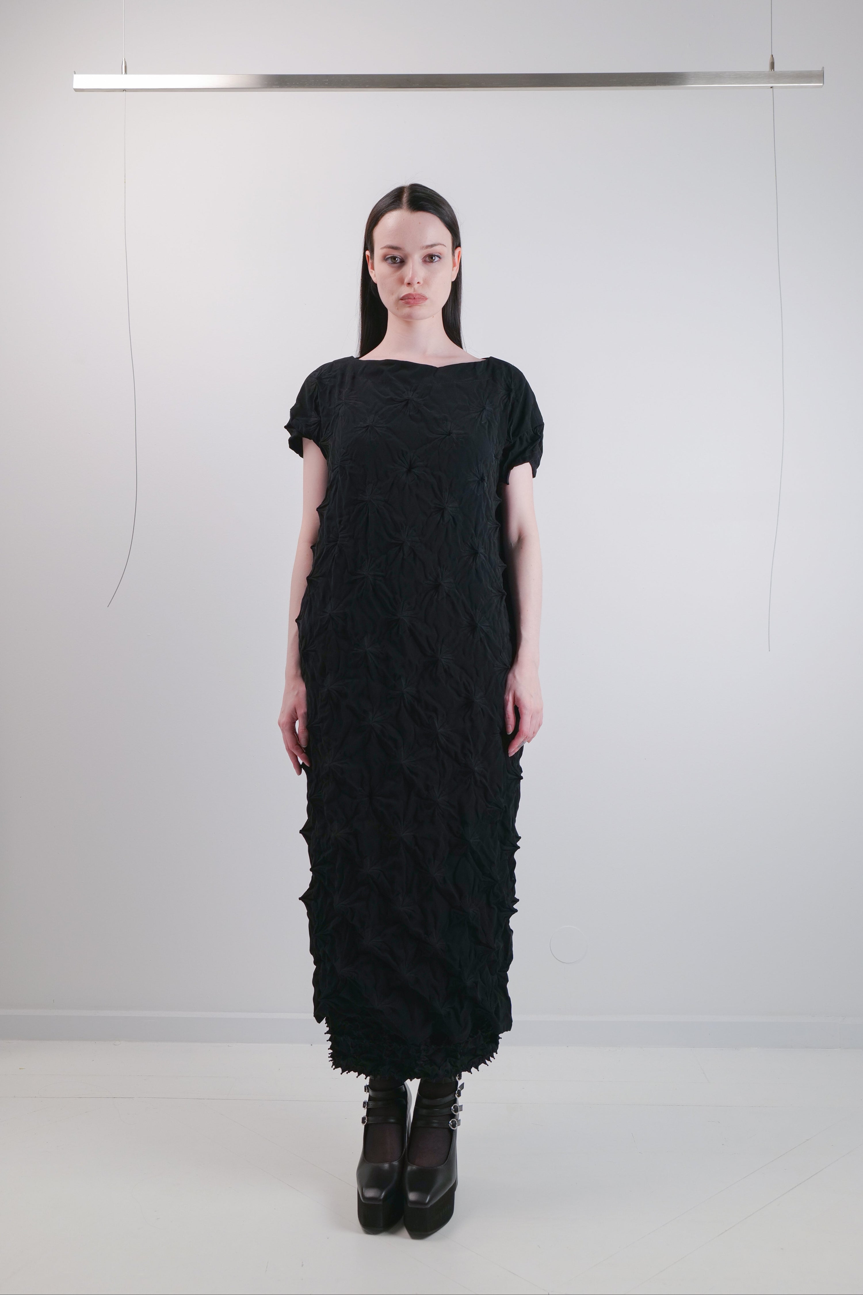 KUMO BOAT NECK OP BLACK DRESS