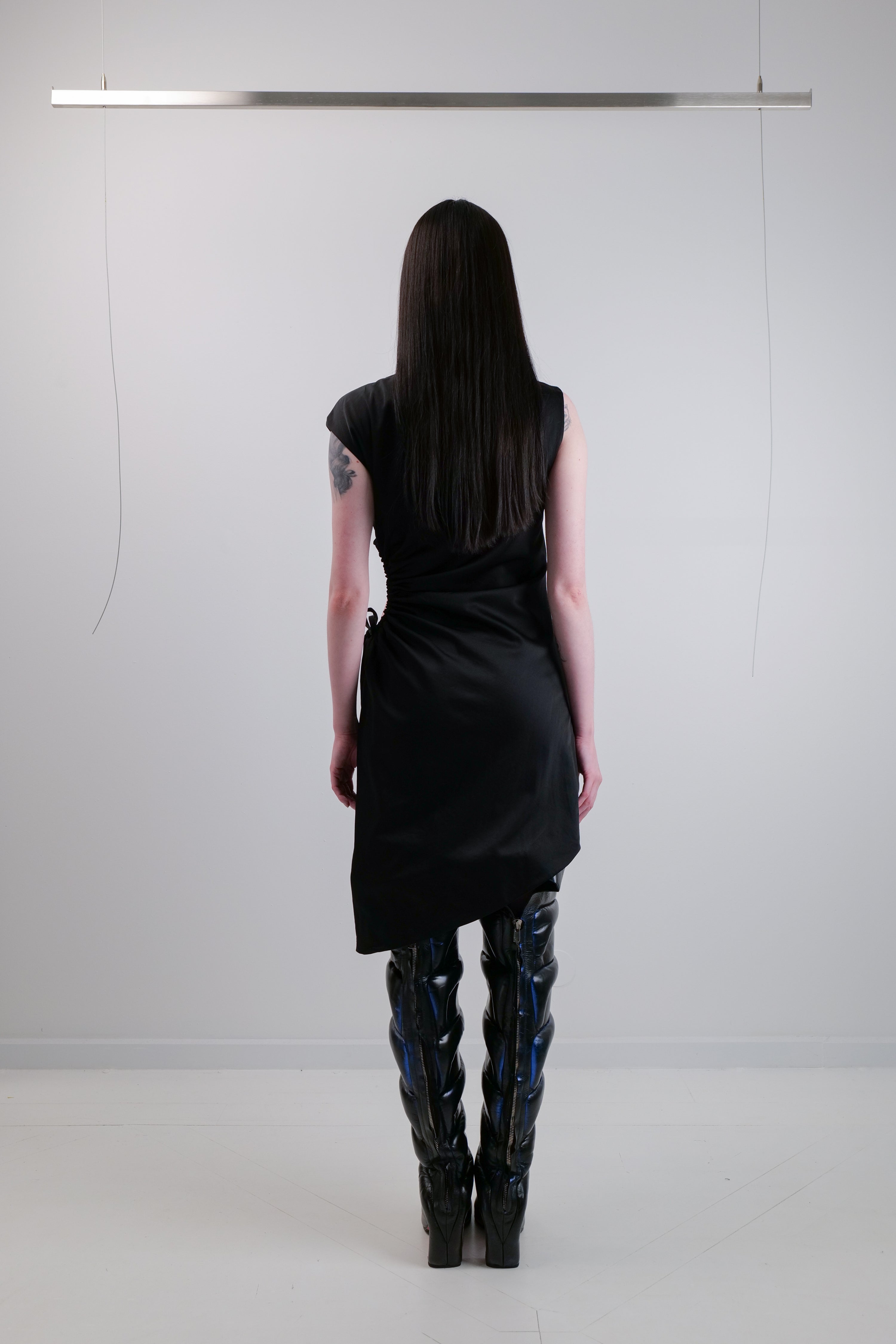 SATIN DRESS WITH CUT OUT DETAIL