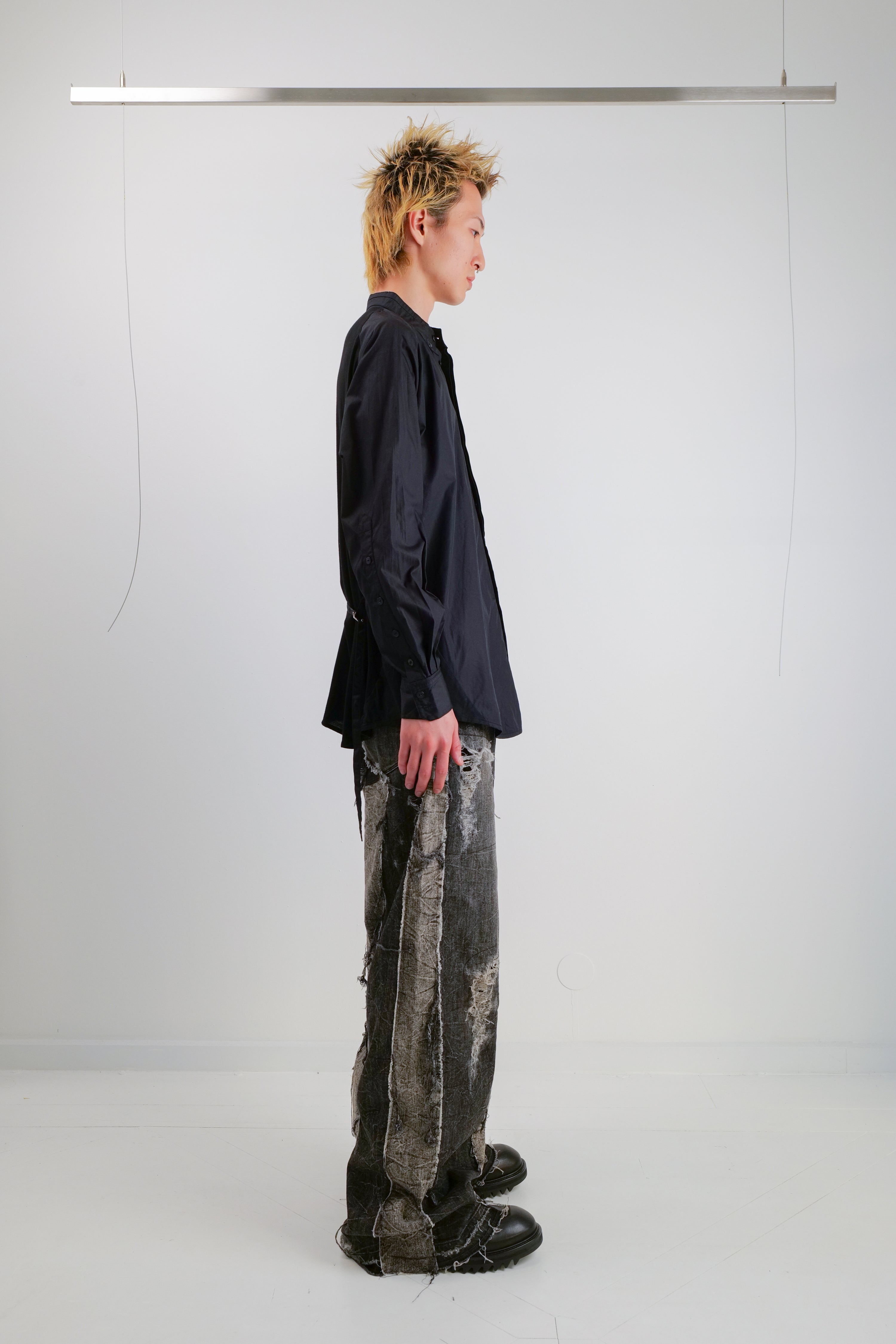 TAILORED SHIRT WITH JERSEY SLEEVES