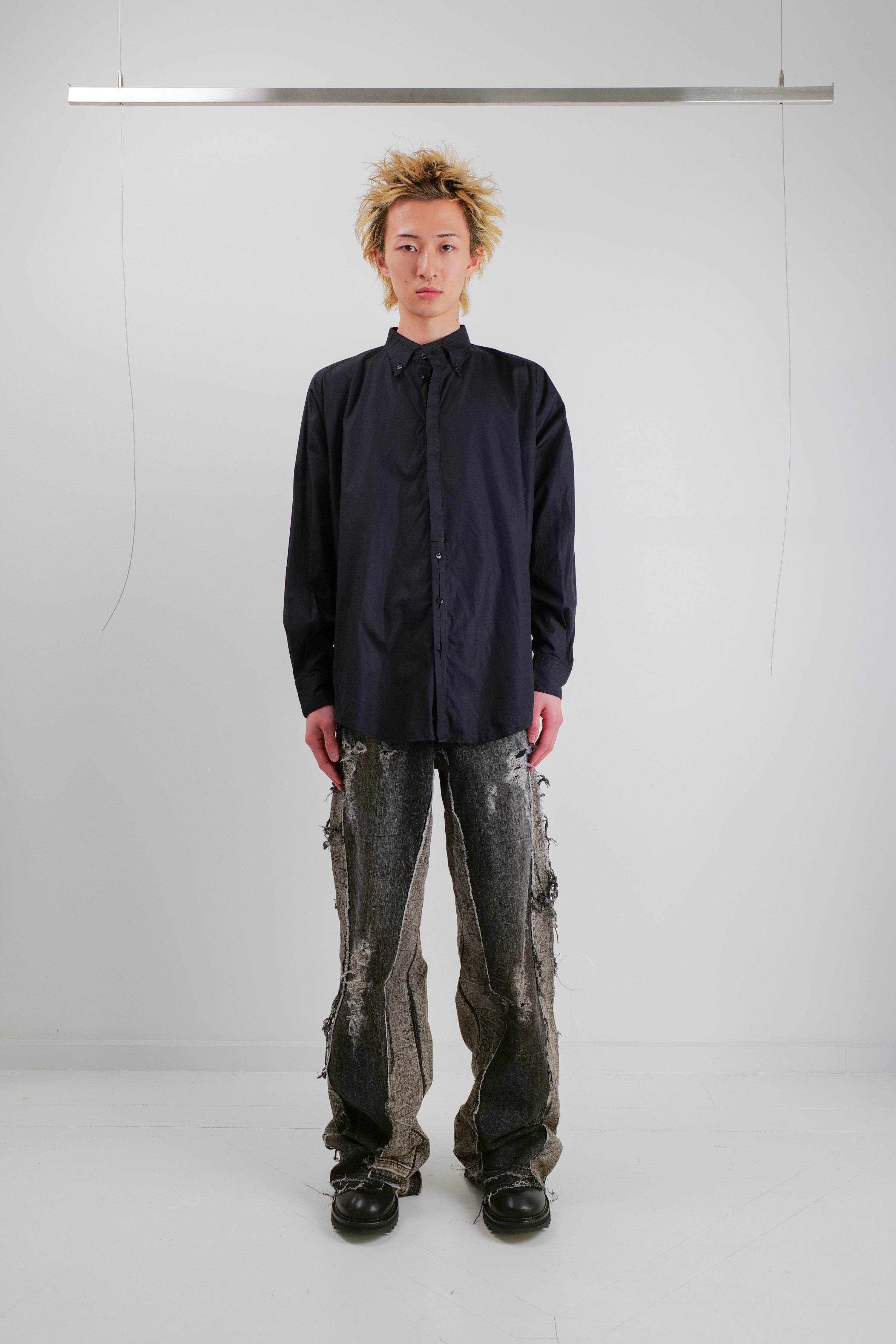 TAILORED SHIRT WITH JERSEY SLEEVES