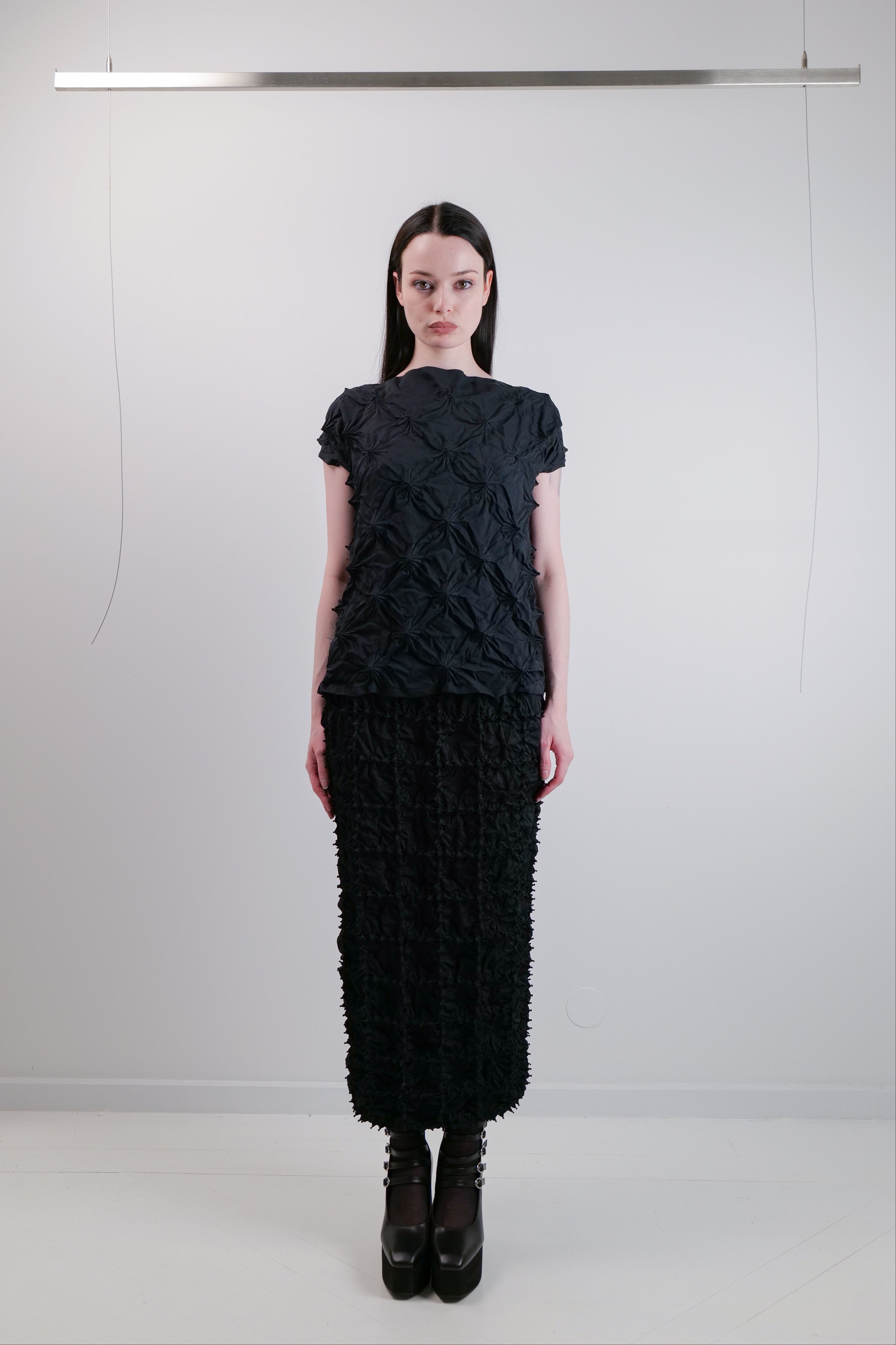 KUMO BOAT NECK TOP BLACK