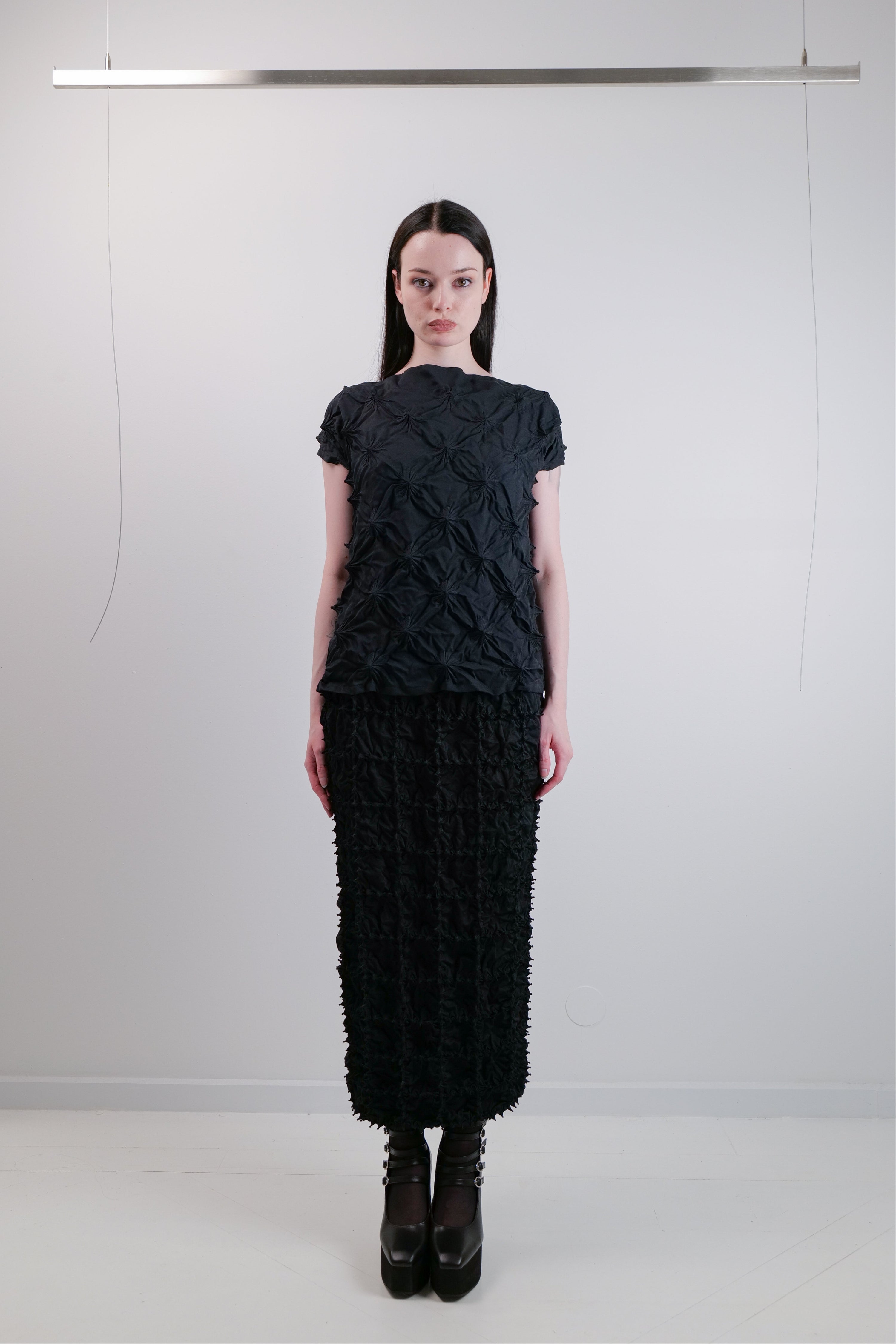 KUMO BLOCK-CHECK SKIRT