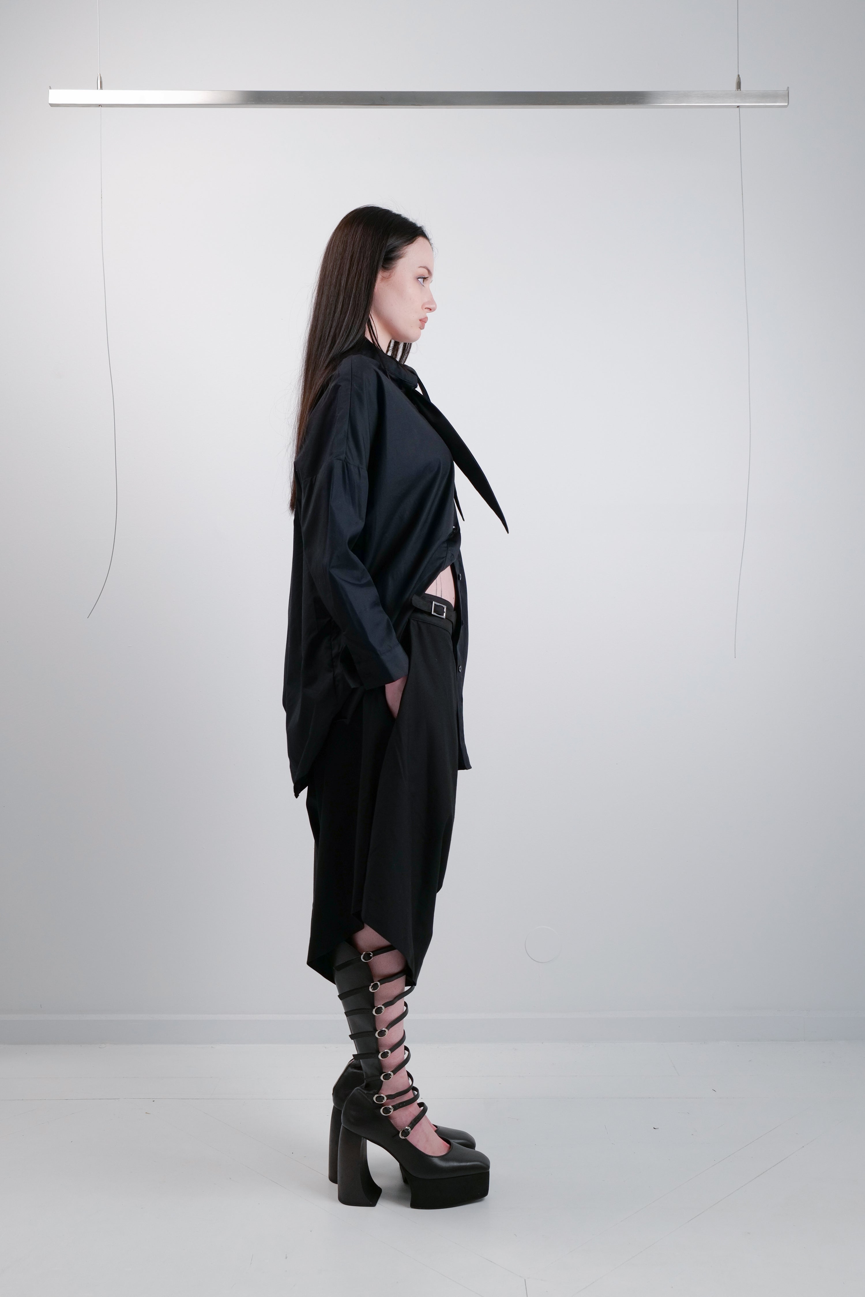 LOOSE FIT SHIRT WITH BUILT IN TIE