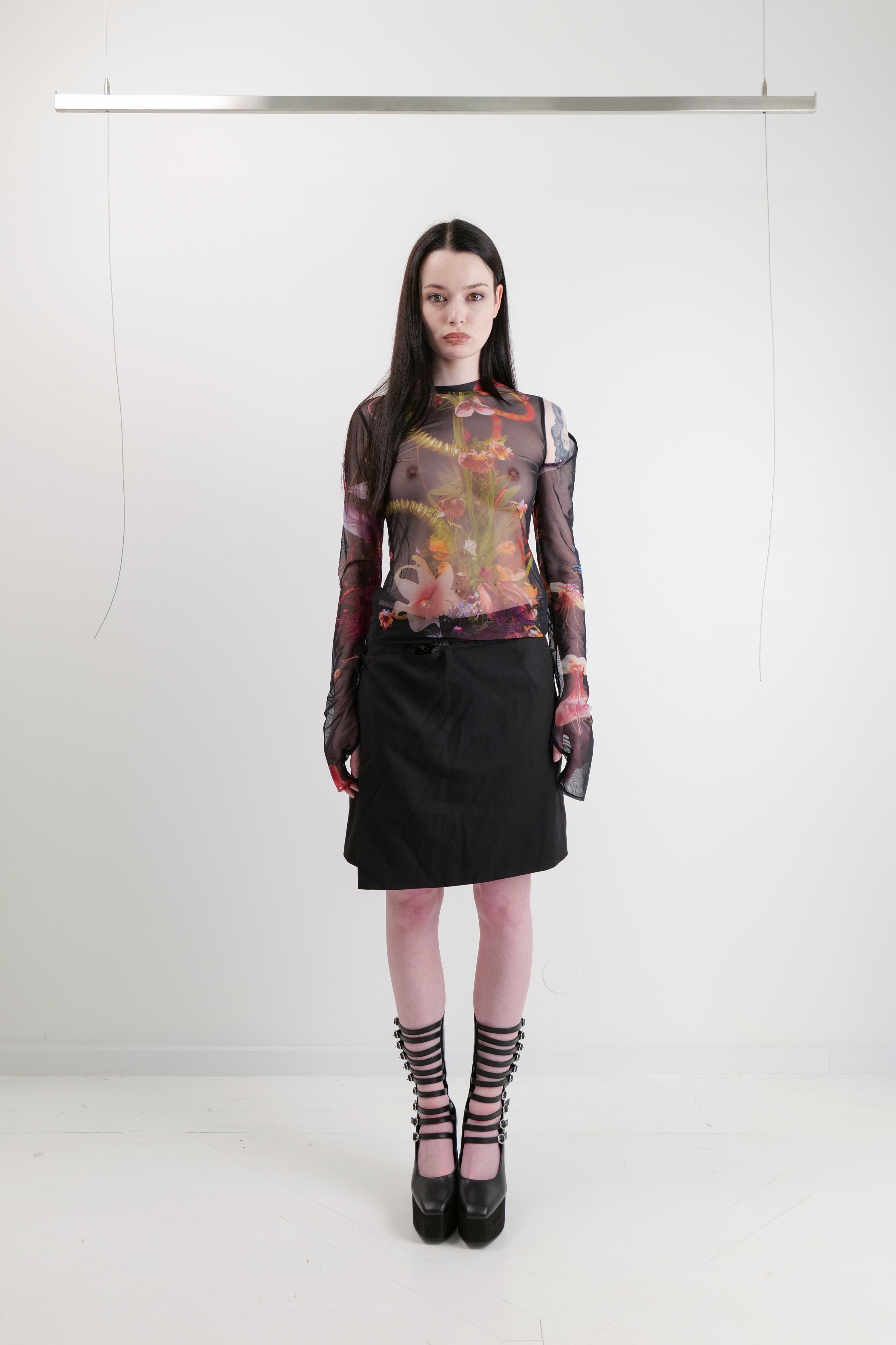 MECHANICAL FLOWERS MESH TOP