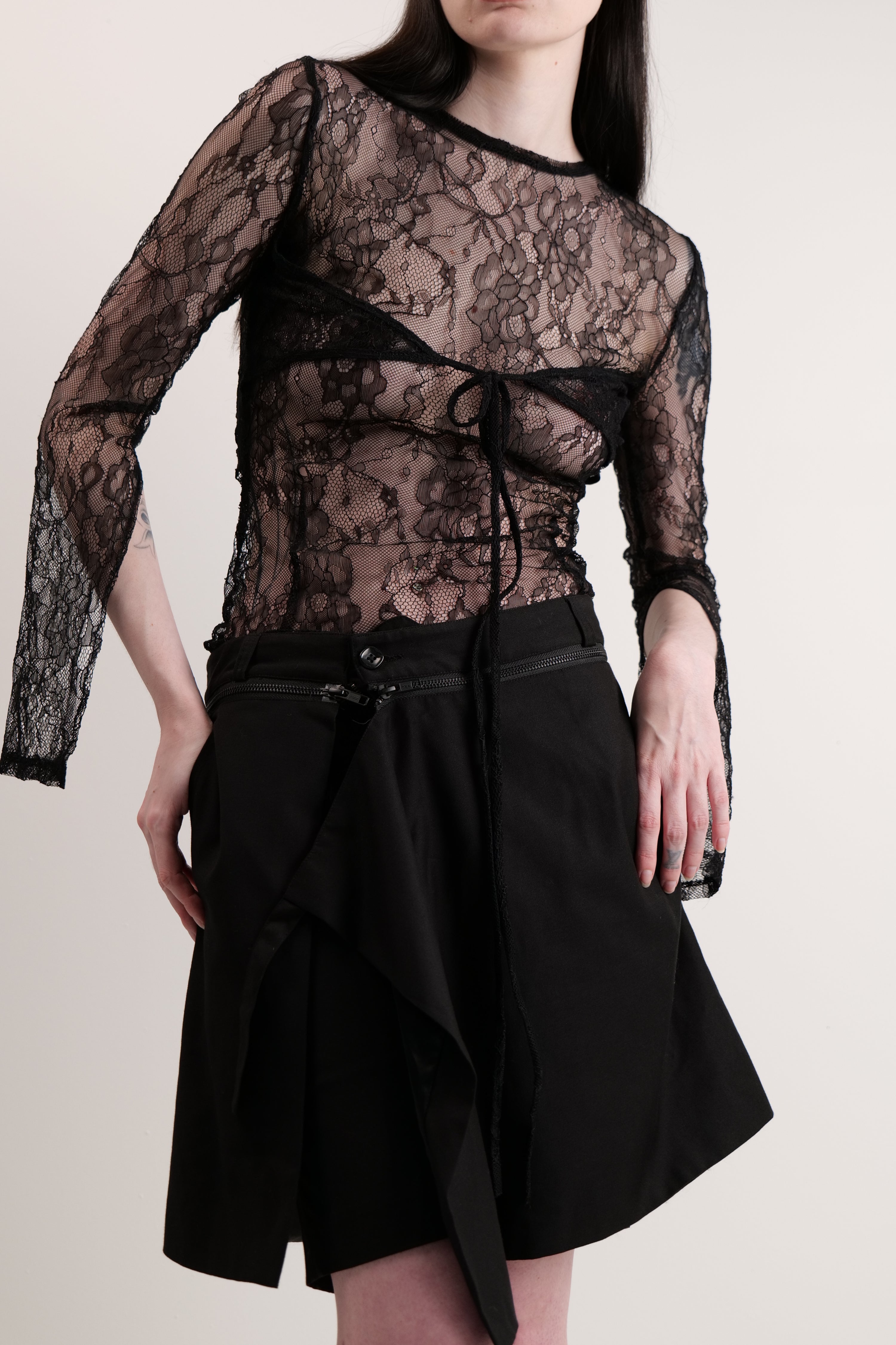 Mesh long sleeve top