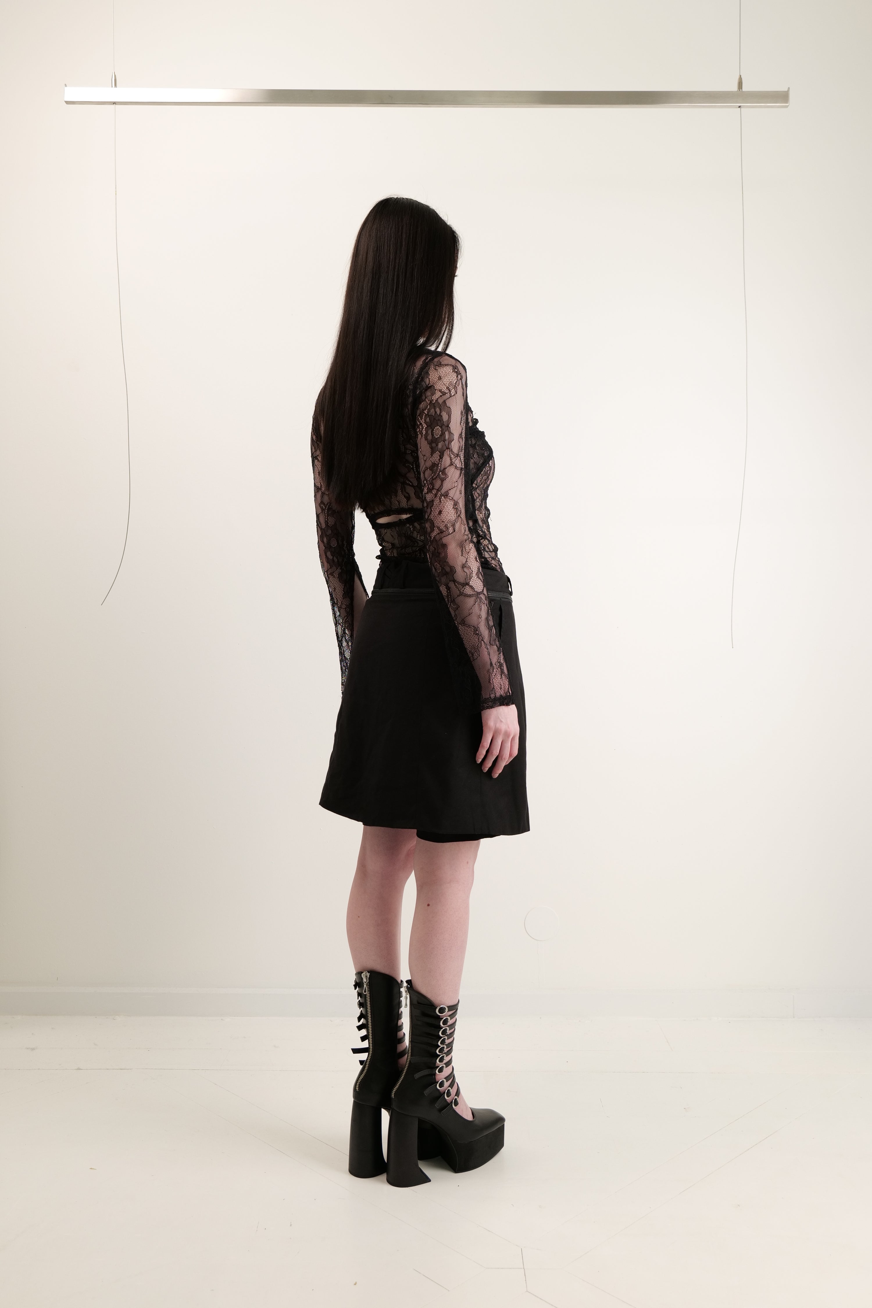 Mesh long sleeve top