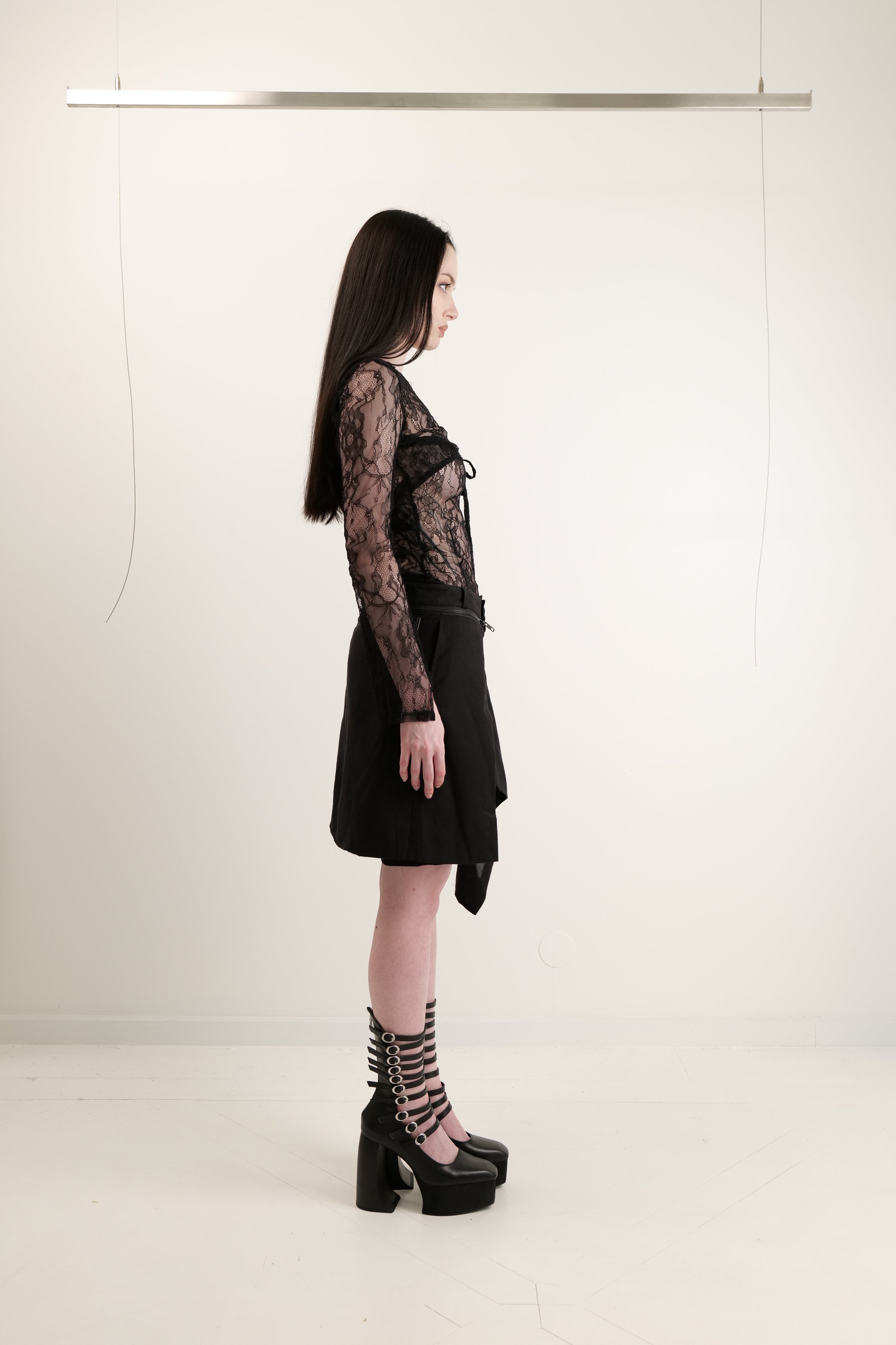 Mesh long sleeve top