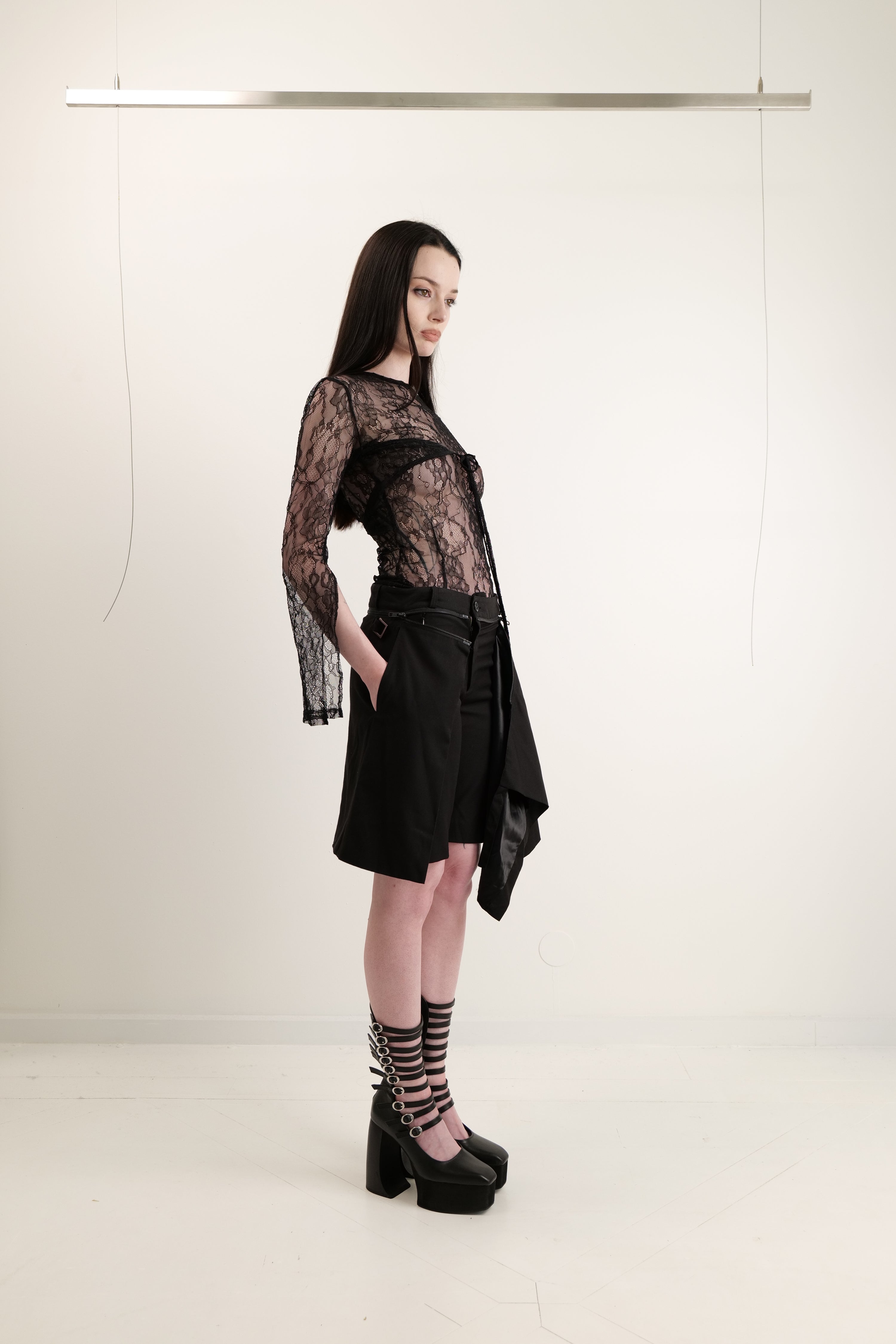 Mesh long sleeve top