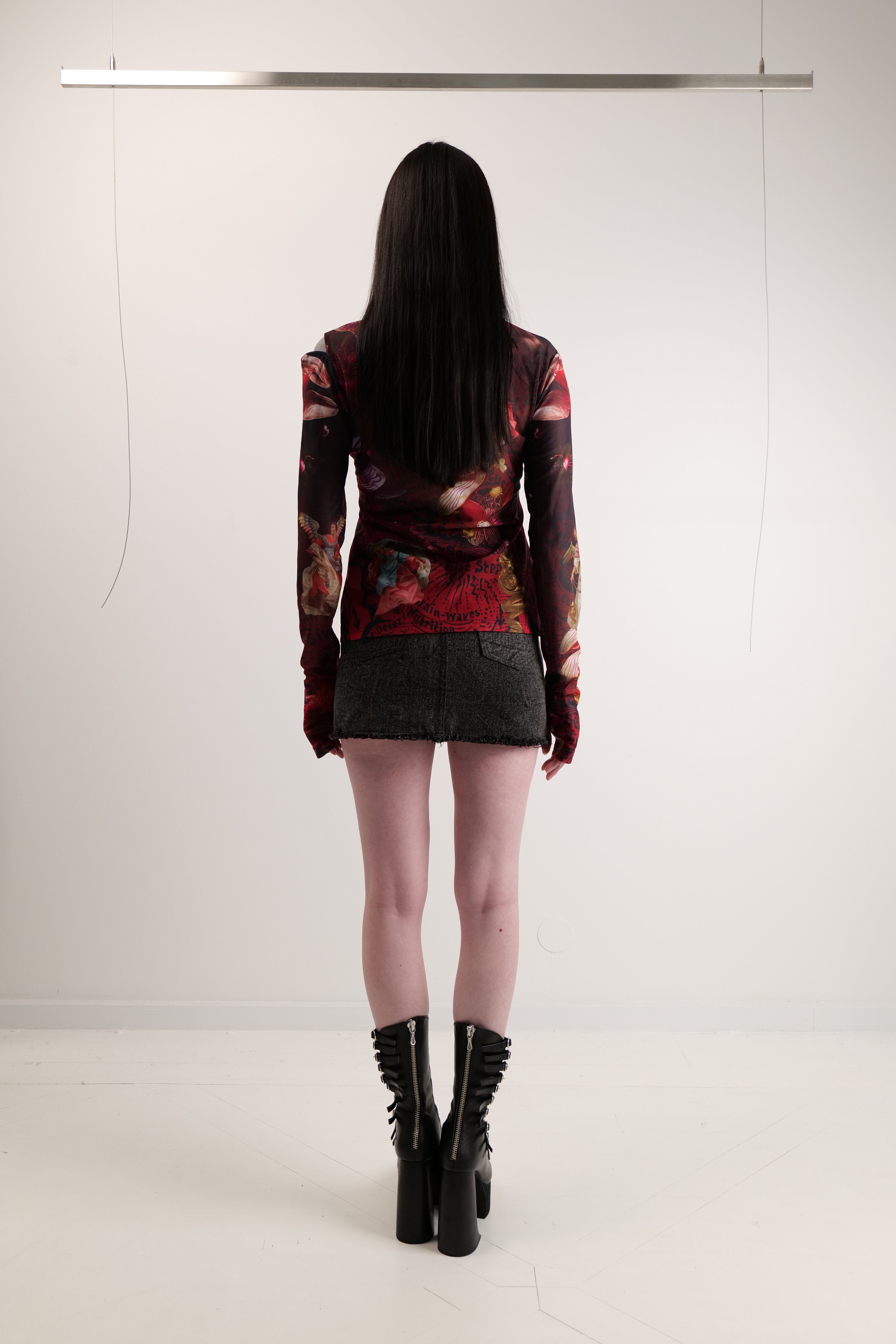 Long sleeve overall print top