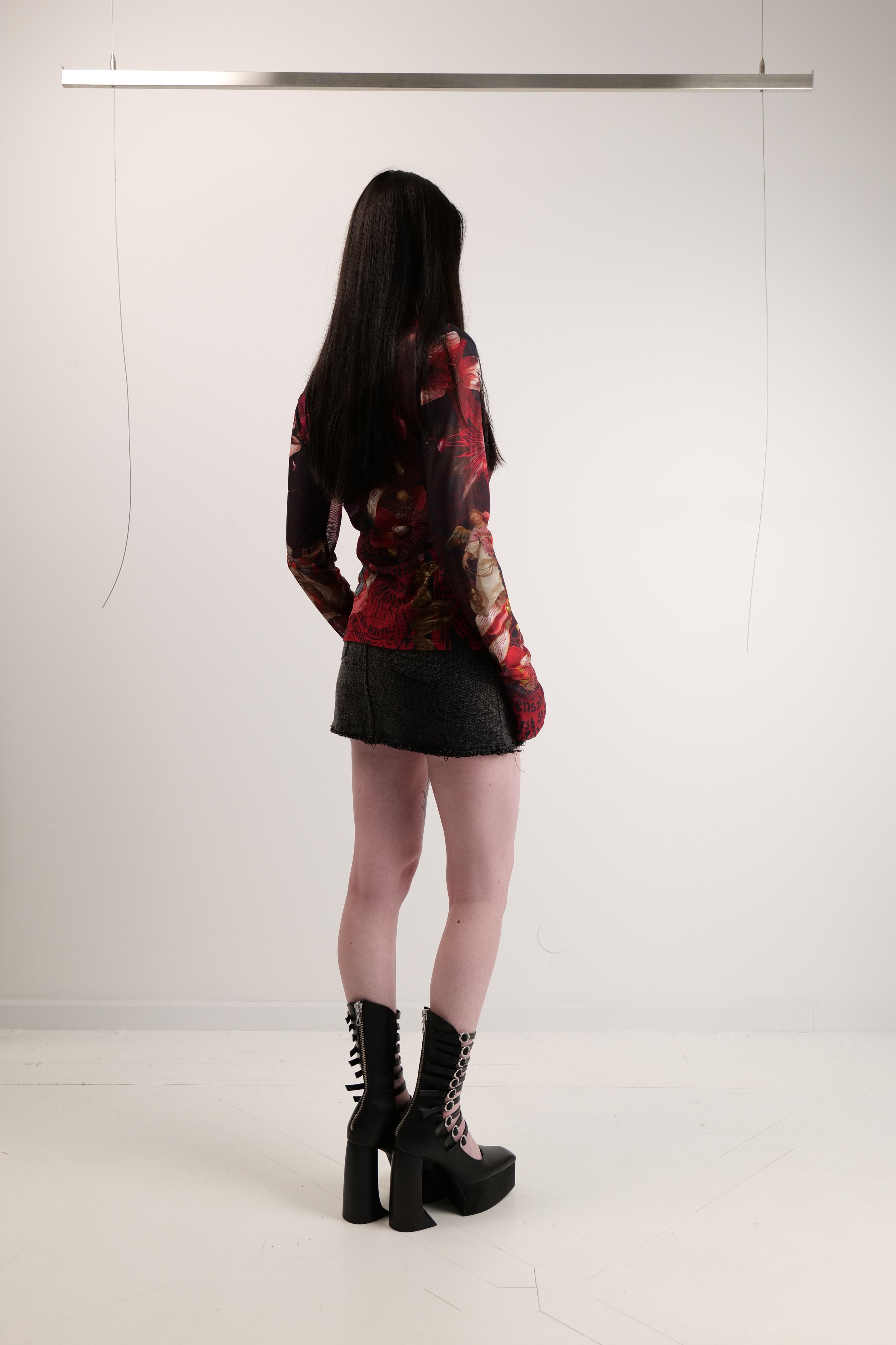 Long sleeve overall print top