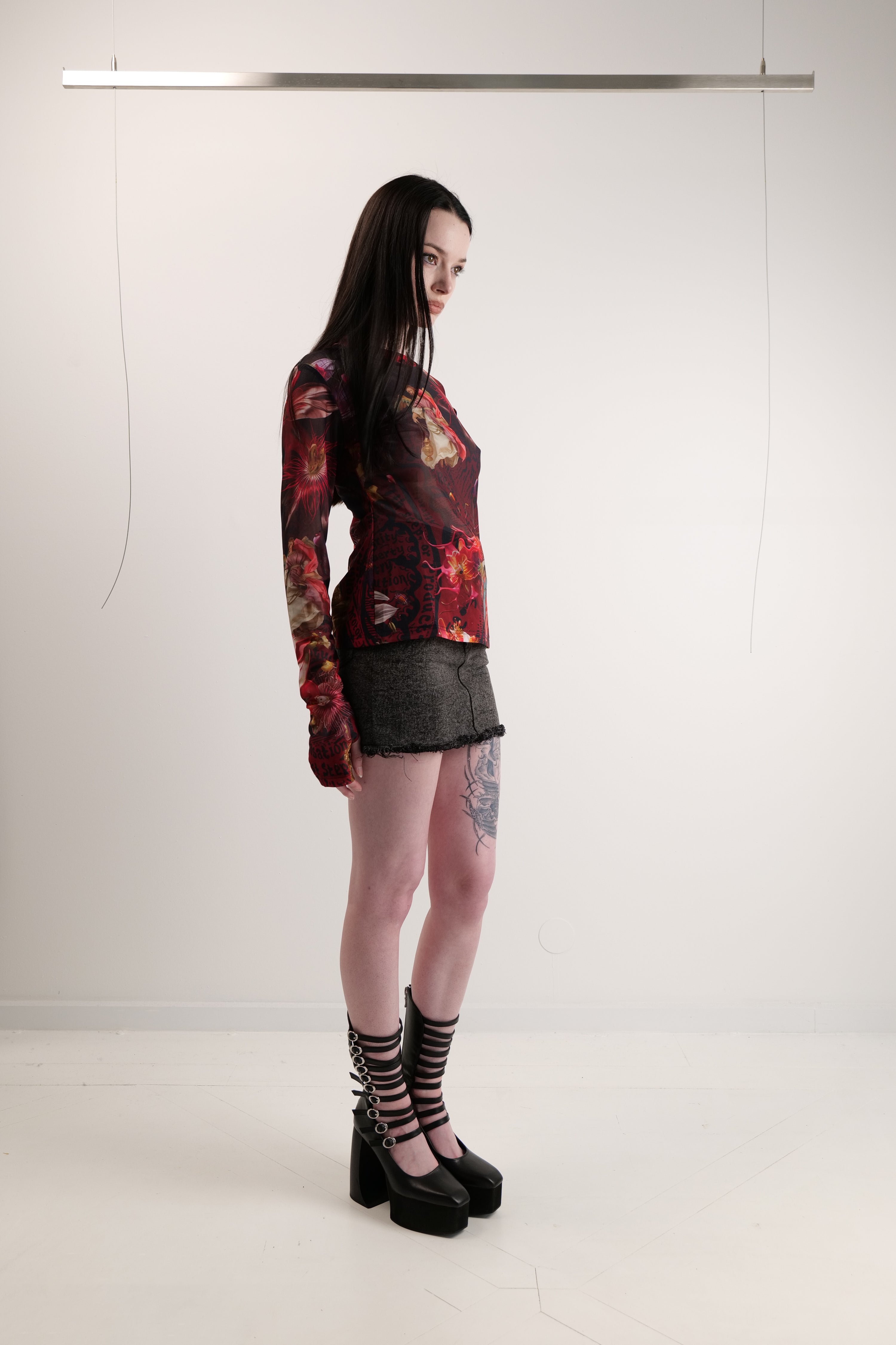 Long sleeve overall print top