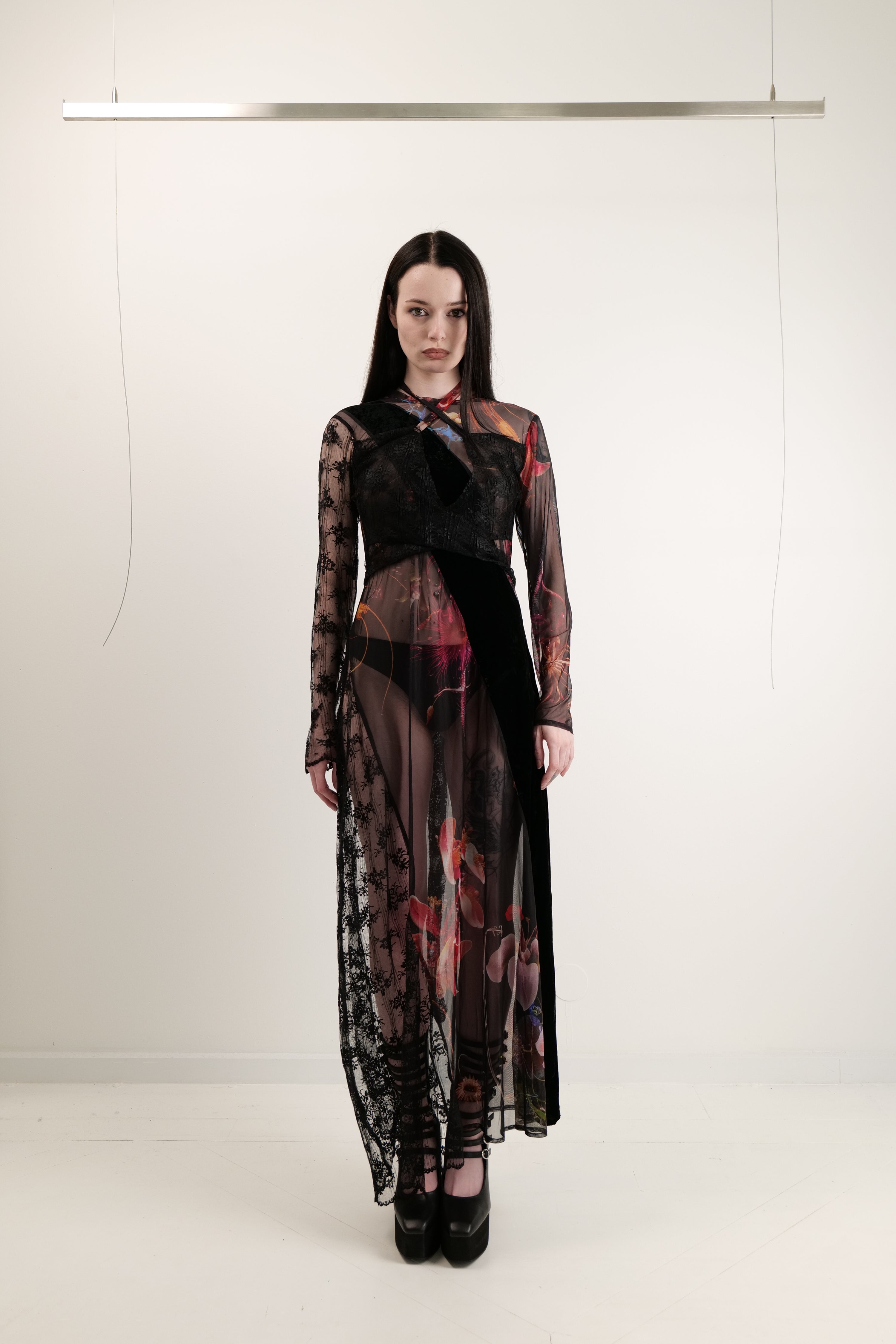 Mechanical flowers dress