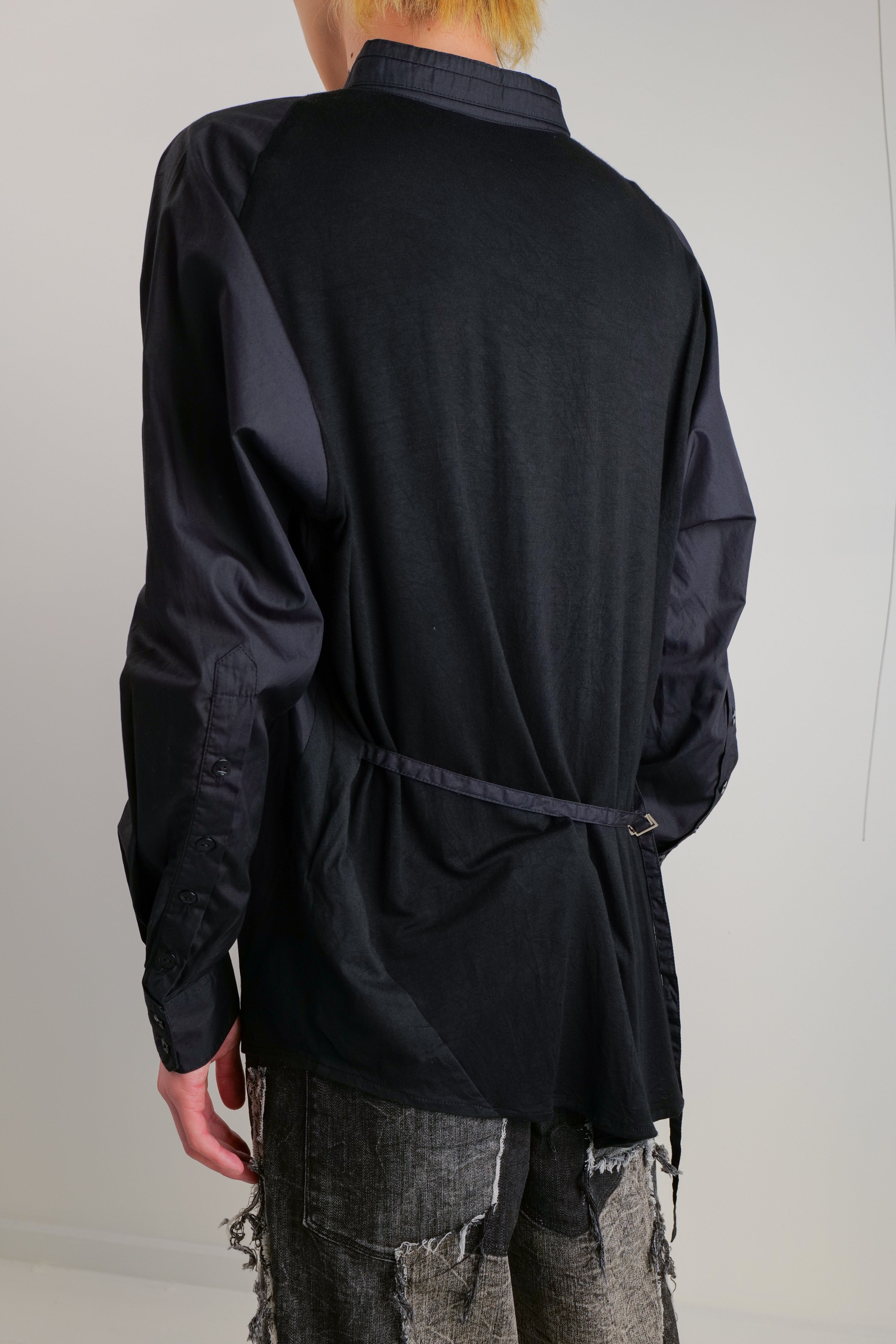 TAILORED SHIRT WITH JERSEY SLEEVES