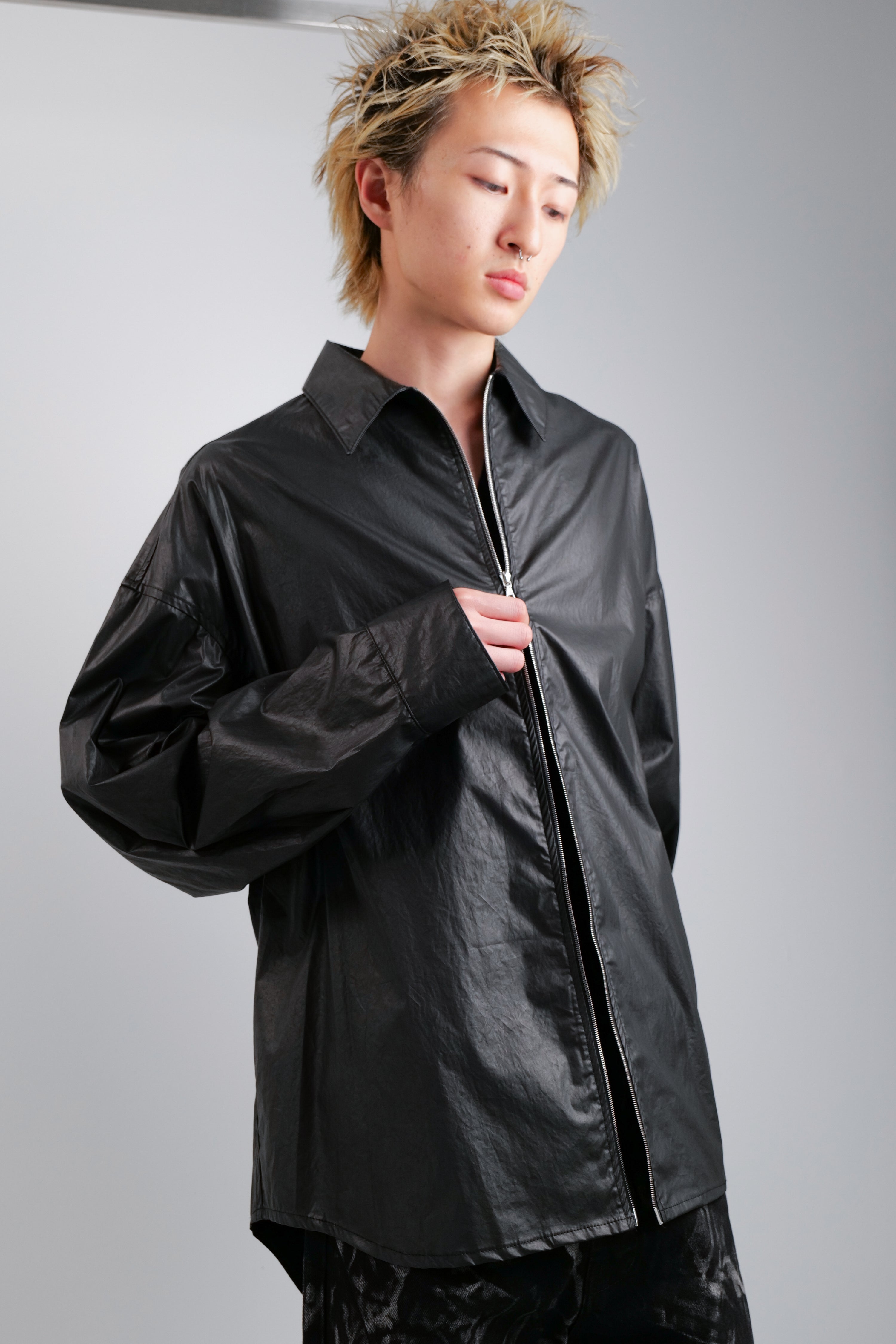 WAX COTTON ZIP SHIRT