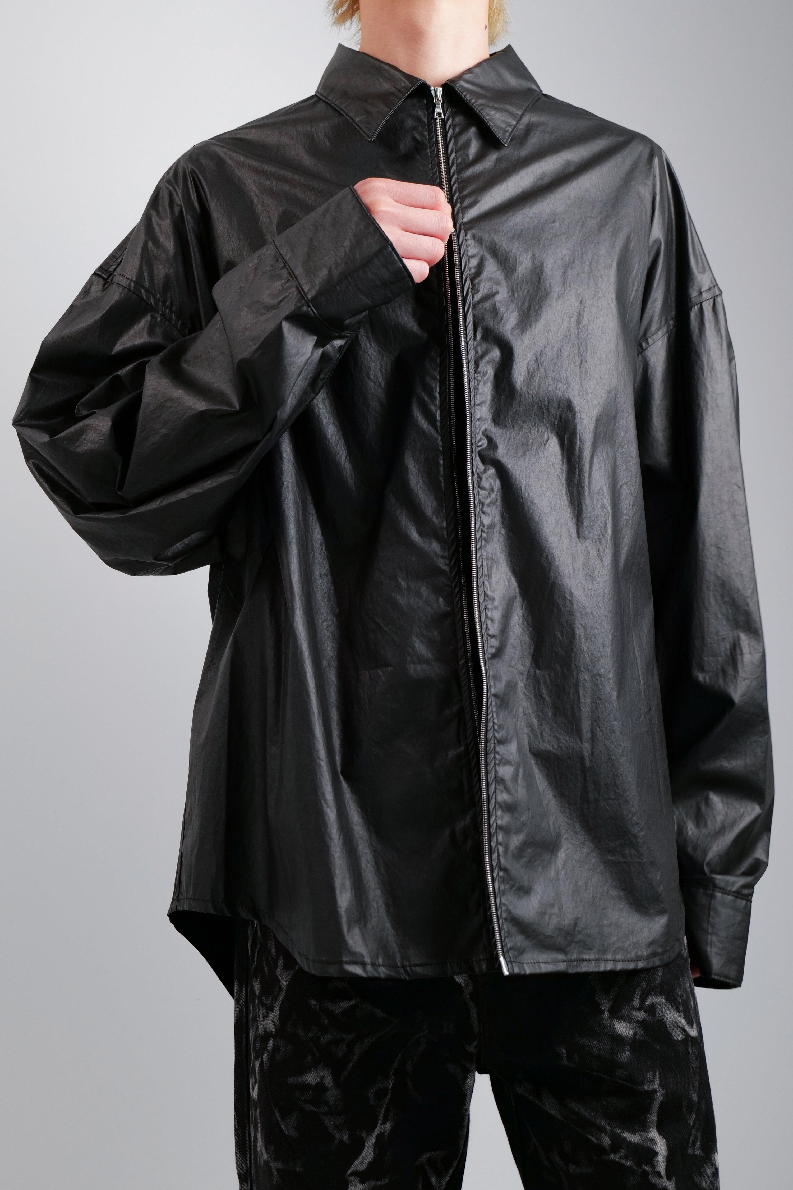 WAX COTTON ZIP SHIRT