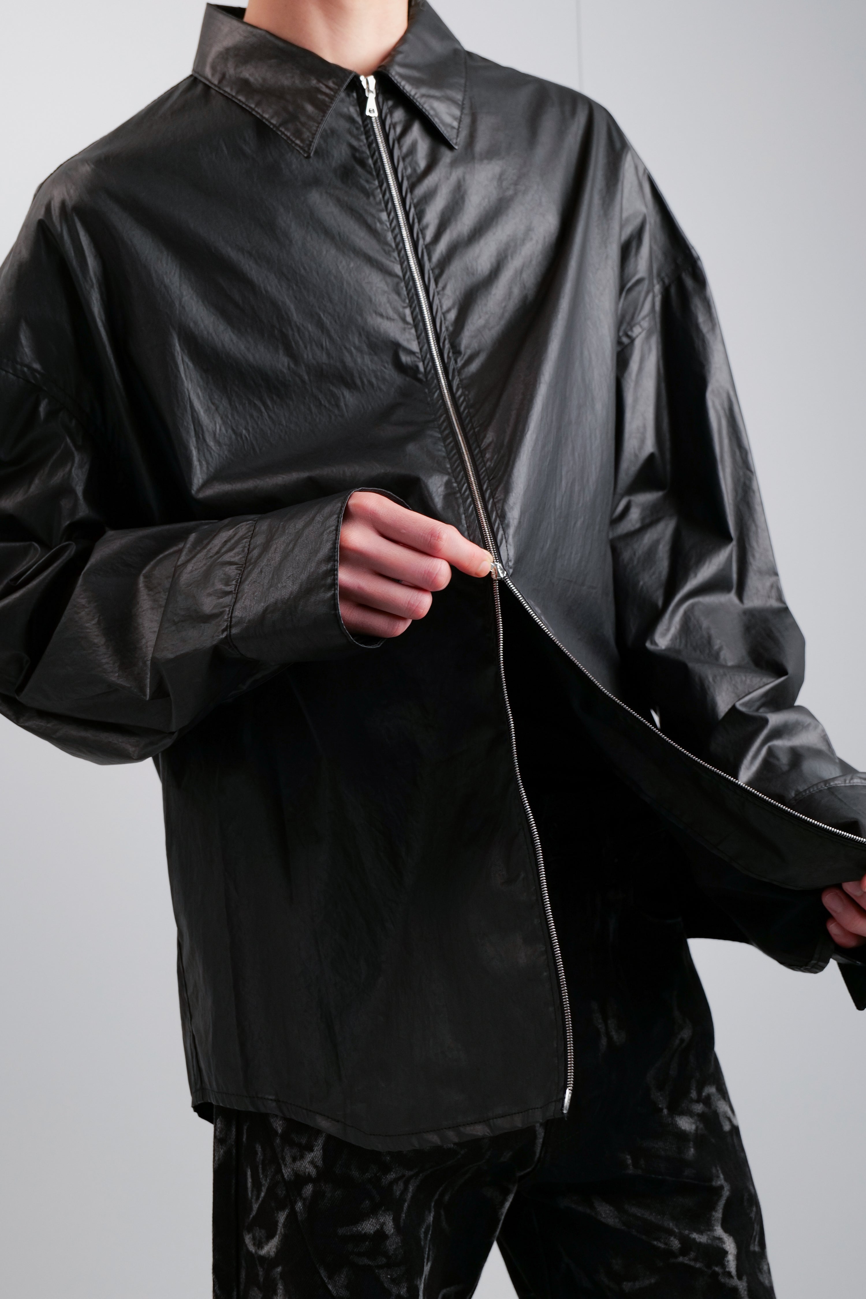 WAX COTTON ZIP SHIRT